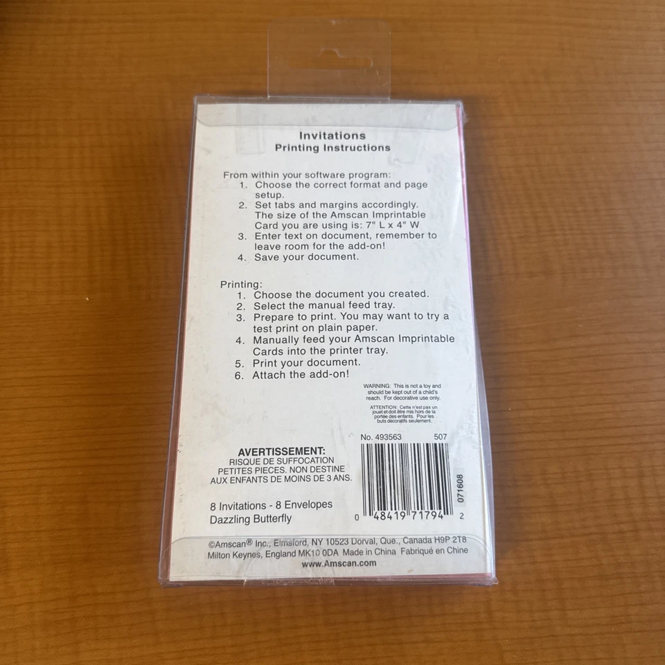 Amscan Invitaciones Imprimibles Flores Mariposa 8 con Sobres Rosa ENVÍO RÁPIDO Foto 2 de 2