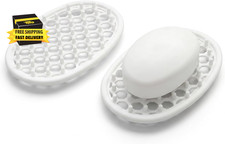 2 Pack White Silicone Soap Dish, Self Draining Non-Slip Soap Holder, Bar Soap Sa