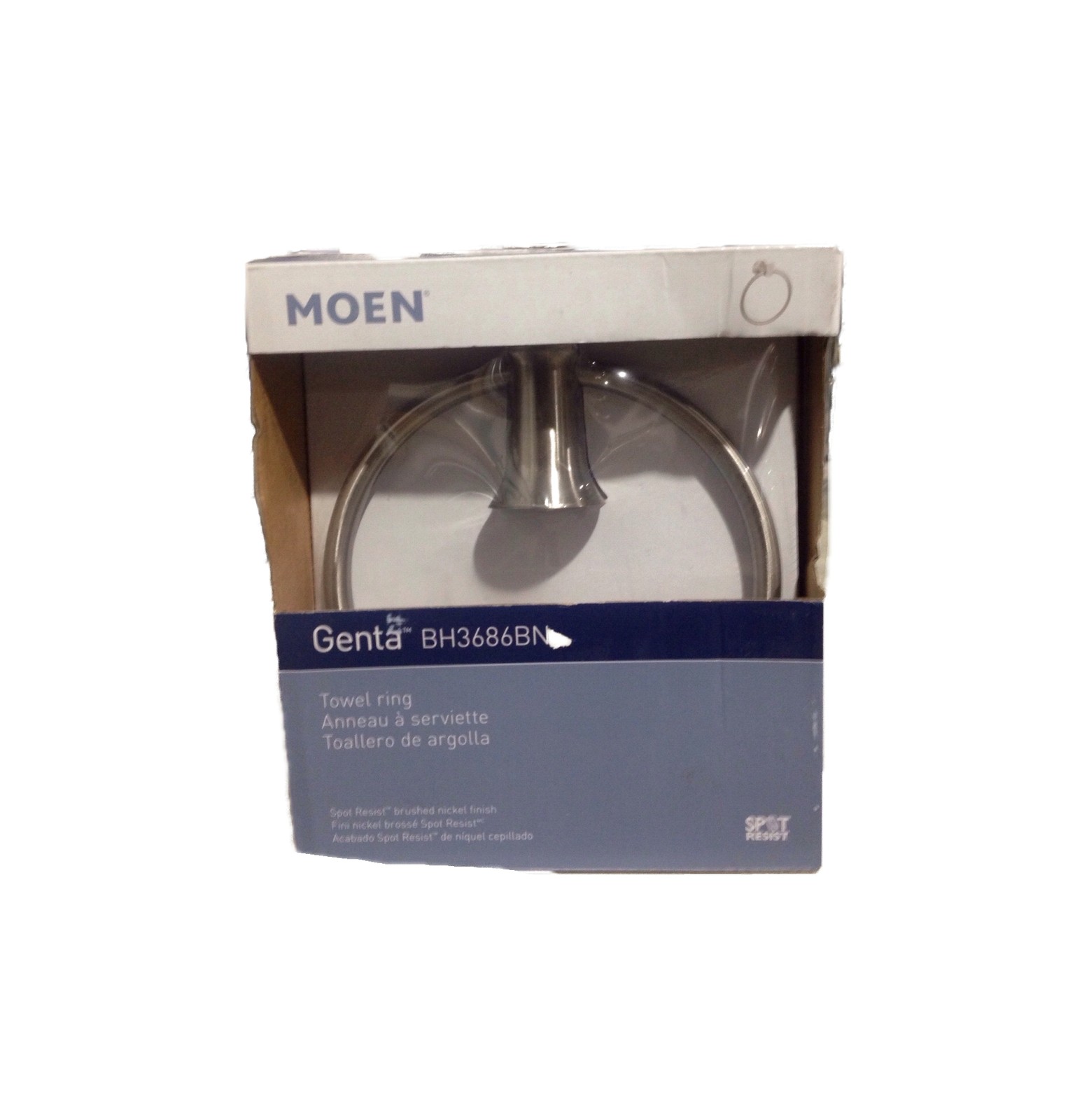 MOEN Genta Towel Ring in Brushed Nickel BH3686BN