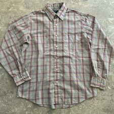 Vintage 1990s JCPenney Men  s Shop Plaid Button Down Shirt Medium