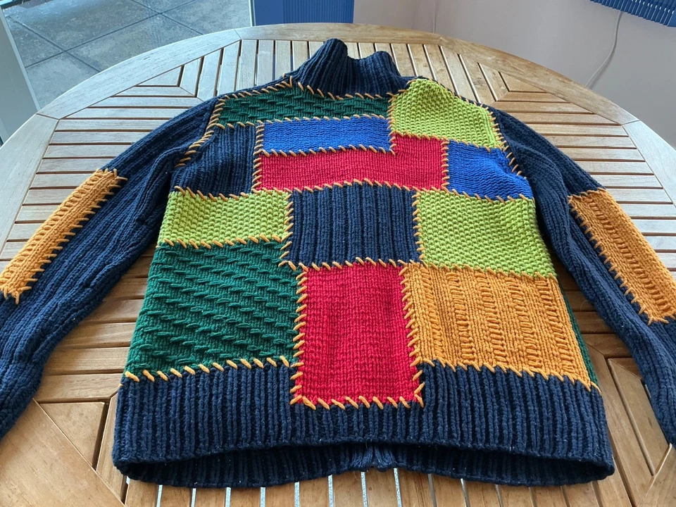 REDUCED RARE GANT Men's Chunky Hand Knitted Full Zip Size Medium HARDLY WORN - Image 2 of 4