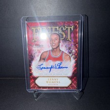 2024-25 Finest Autographs Red Black Vapor Geometric Lenny Wilkens #FA-LW 8/10 