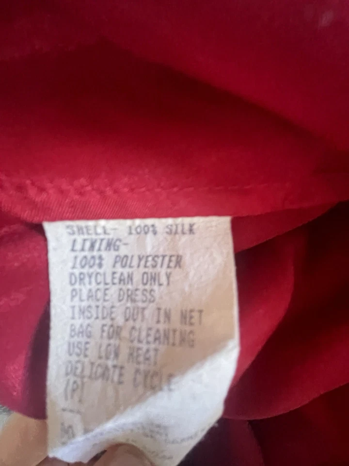 Vestido Ruth Tarvydas Y2K Vintage Años 2000 Seda Aus/Reino Unido 10 EE. UU. 6 Rojo Baile Cóctel Foto 4 de 4