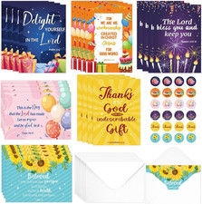 Religious Christian Birthday Cards: 24 Pcs Bible Verse Happy Birthday Card Gi...