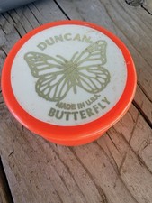 Vintage 1970s orange Duncan Butterfly Yo-Yo Made in USA
