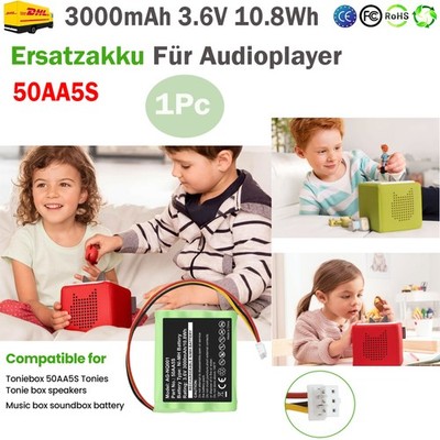 Ersatzakku Akku Für Toniebox Für Tonie Box 3000mAh 50AA5S Für Kinder Audioplayer