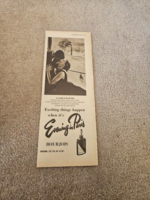 TBOOKL3 MAGAZINE ADVERT 11X4'' BOURJOIS - EVENING IN PARIS 