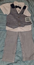 Little Lads Infant Boys Set 3 Piece Shirt  Tie, Pants, Vest 24mos. NEW