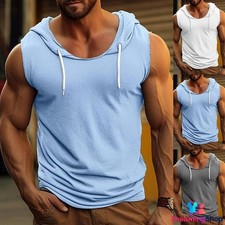 Men's Gym Tank Top Sleeveless Bodybuilding Tee Fitness Muscle Workout T-shirt