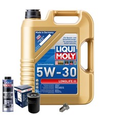 Motoröl 5W30 LIQUI MOLY Longlife Iii 5L+BOSCH Ölfilter+Spülung+Ölablassschraube