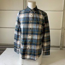 J.CREW Classic Plaid Flannel Shirt Men's Size M Navy