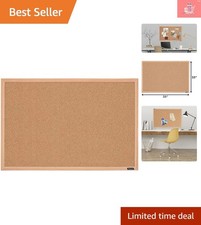 Versatile 23" x 35" Bulletin Board with Oak Frame - Ideal for Home  Office