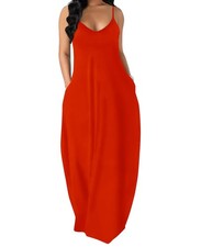 Maxi Dresses for Women Summer Dress Casual V Neck Long Dress Valentines Day D...