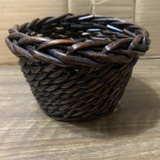 Storage Display Basket Small Beautiful Dark Brown Round In Shape B2