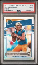 2020 Justin Herbert Optic #153 Holo PSA 9 RC Chargers