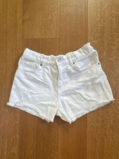Zara Girls White Distressed Denim Shorts Size 11-12 Years