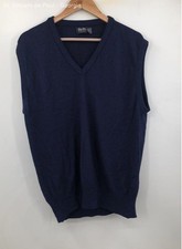 Par Four Navy USA Made Vintage Pullover Acrylic Sweater Vest Sports Wear -Size L