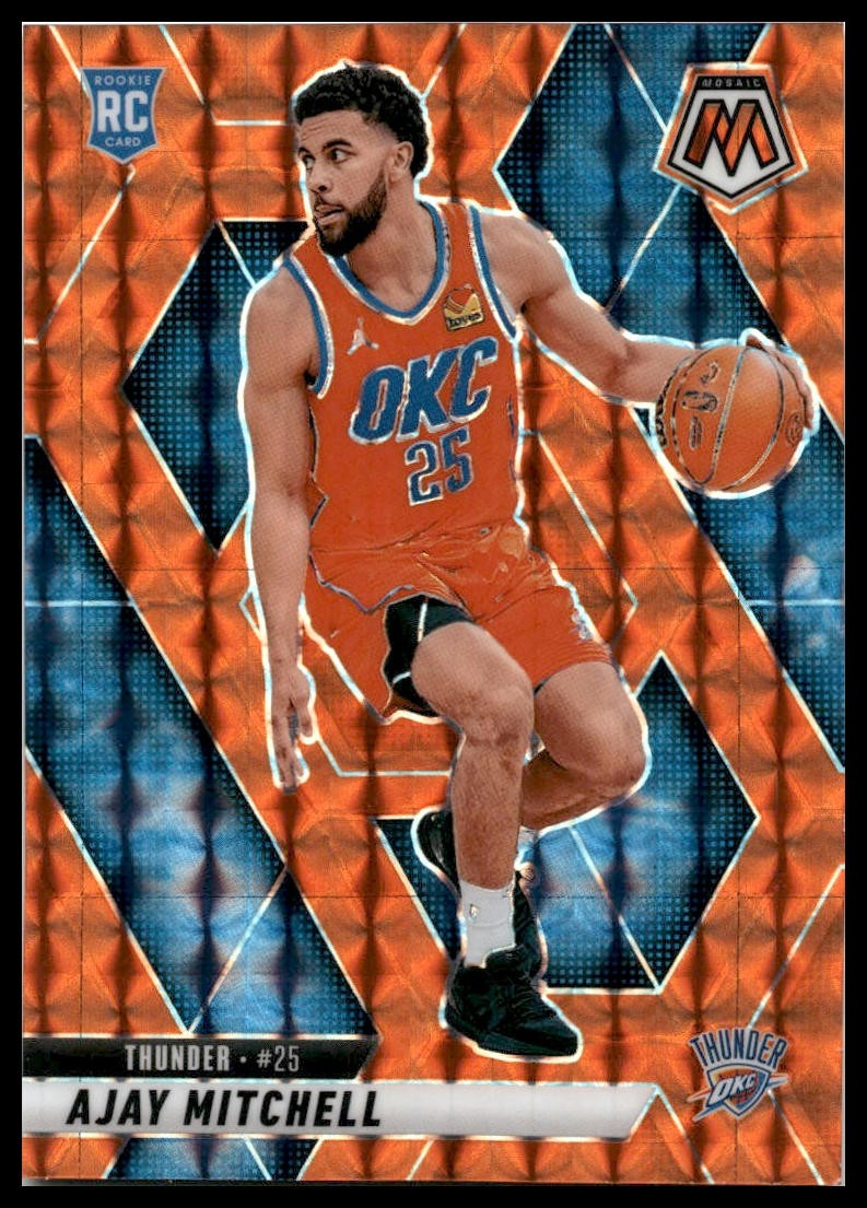 2024-25 Panini Mosaic #204 Ajay Mitchell Orange Mosaic #/249