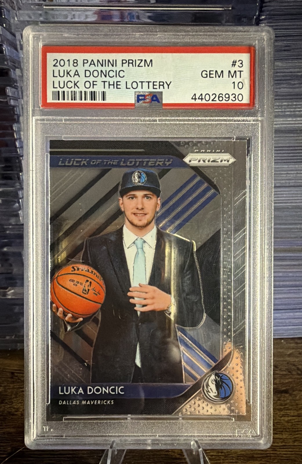 2018 Panini Prizm Luck of the Lottery Luka Dončić #3 Rookie PSA 10 Mavs Lakers