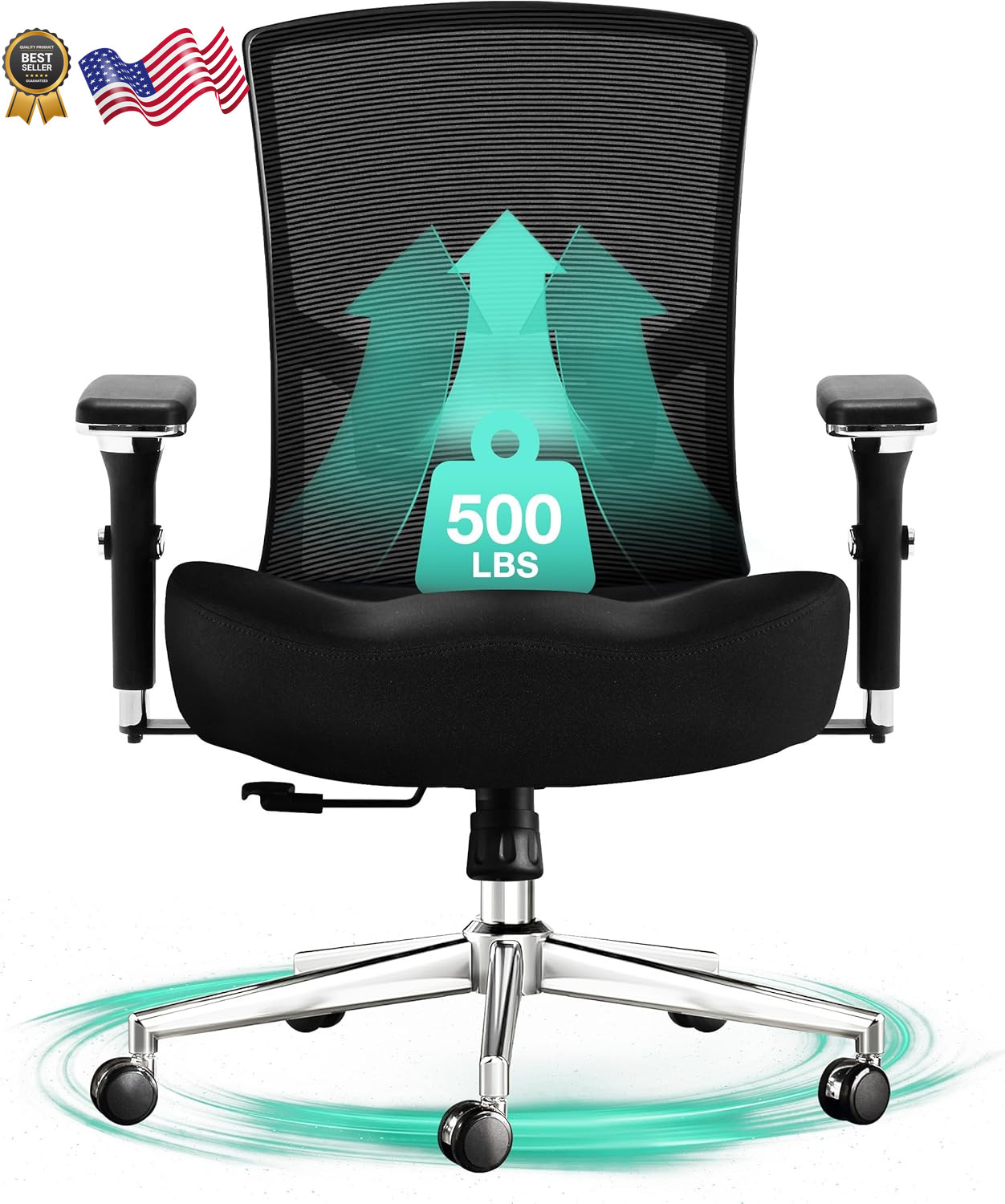 500lbs Heavy Duty Ergonomic Mesh Chair Computer New