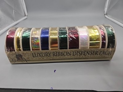 Luxury Ribbon Dispenser Pack 12 Reels 1000 Feet Total New