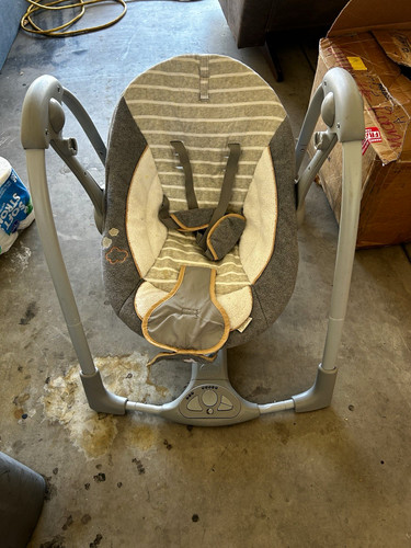Ingenuity Infant Baby Bouncer Seat Vibrating Chair with Music, Gray/Beige