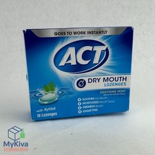 ACT Dry Mouth Lozenges with Xylitol 18 Count Soothing Mint Pack of 1