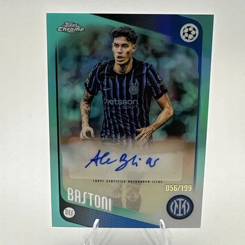 2025-26 Topps Chrome UCC UEFA Alessandro Bastoni Aqua Refractor Auto /199