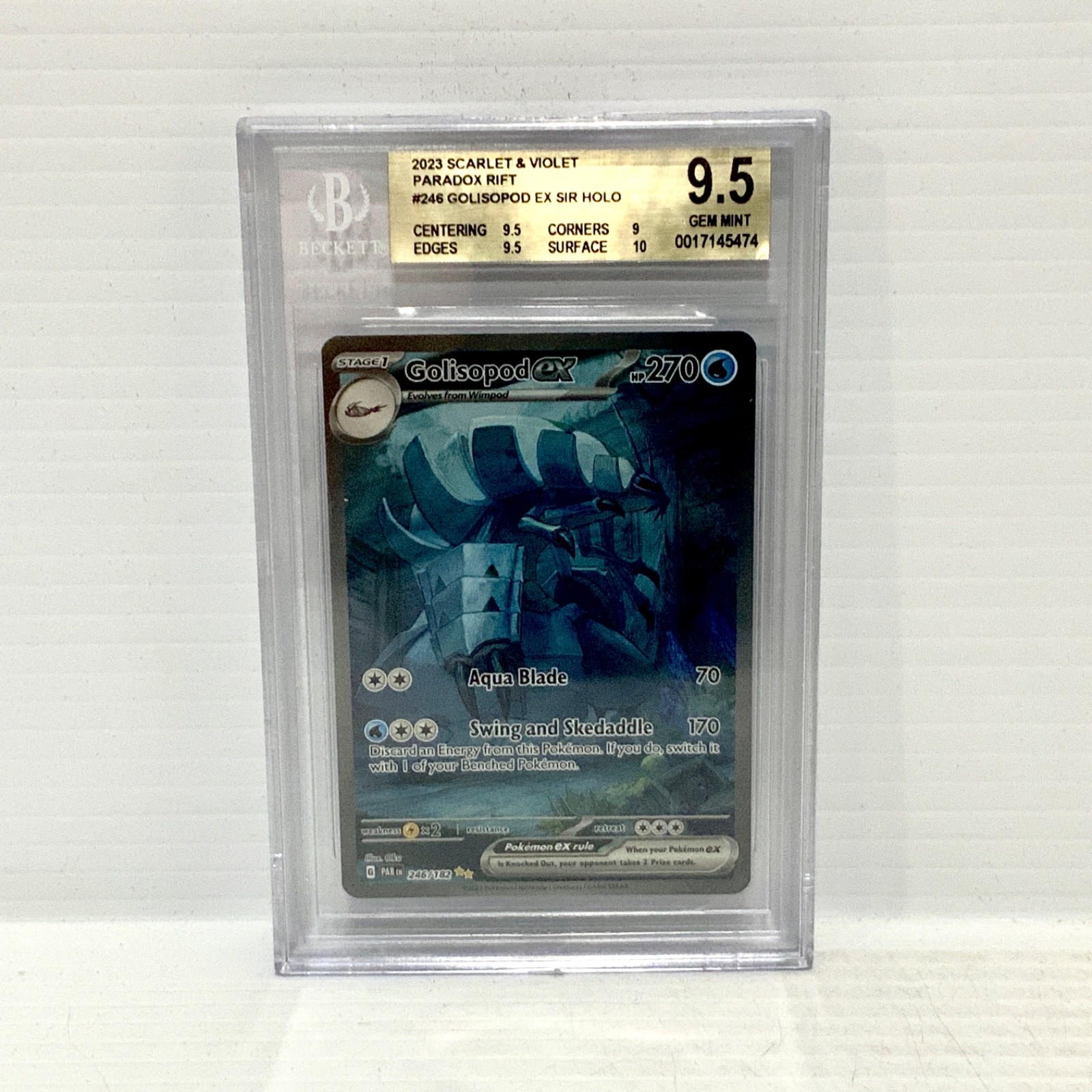 Golisopod EX 246/182 - Paradox Rift - Graded Pokemon Card - BGS 9.5 (PSA 10)