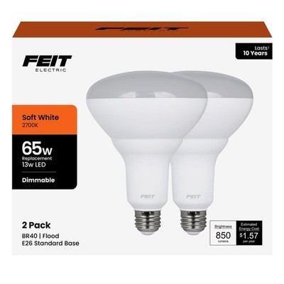 Feit Performance BR40 E26 LED Flood 65W Equiv Soft White Dimmable