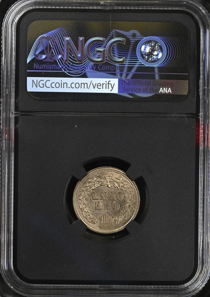 1863 Indian Head Cent 1C NGC MS61 LUSTER SHINY OLD COIN! BX20-24 - Image 2 of 2