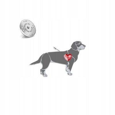 Alpine Dachshund Pin Silver 925 Crystal Gift Jewelry