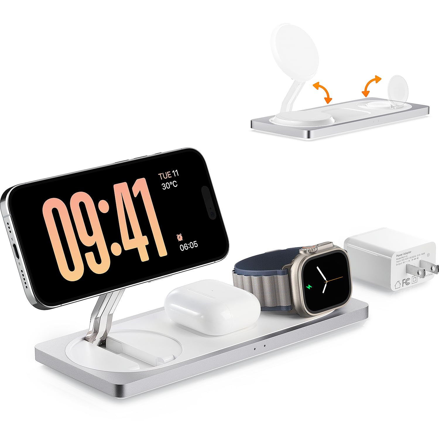 3-in-1 Charging Station for Apple Devices: Used for iPhone and Watch Charging...