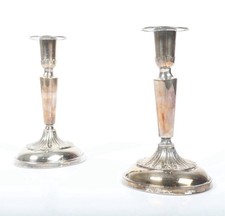 Teilen 2 Klassische Leuchter / Kerzenhalter/ Kerzenst&auml;nder - Silber 830