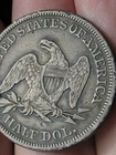 1854 P Seated Liberty Half Dollar- Philadelphia, With Arrows, VF/XF Details