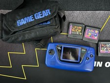 Sega Game Gear Handheld Game Console & 3 Games ~ Bag ~ Parts Or Repair
