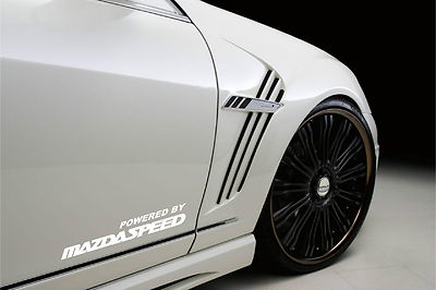Powered by MAZDASPEED Mazda RACING RX7 RX8 Decal sticker emblem logo WHITE Pair
