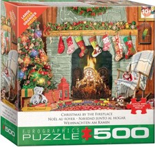 Christmas by the Fireplace 500 Piece Jigsaw Puzzle Eurographics New