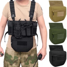 Tactical Molle Dump Drop Pouch Utility EDC Pouch for AVS JPC CPC Vests Chest Rig