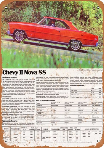 METAL SIGN - 1967 Chevrolet Chevy II Nova SS - Vintage Look ...