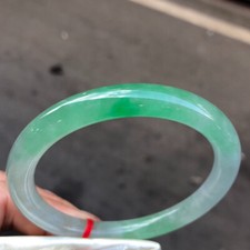 Certified Natural Grade AAA Ice Burmese Green Jade jadeite bracelet bangle 57mm