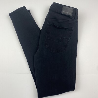 American Eagle Super Stretch X4 Womens Size 2 Reg High Rise Jegging Black