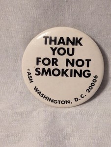 Vintage Thank You For Not Smoking Pin