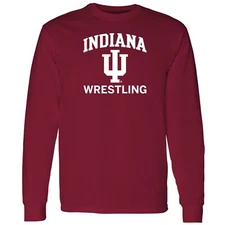 Indiana Hoosiers Arch Logo Wrestling Long Sleeve - Cardinal