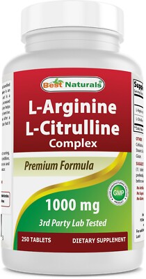 Best Naturals L-Arginine L-Citruline Complex 1000 mg 250 Tablets