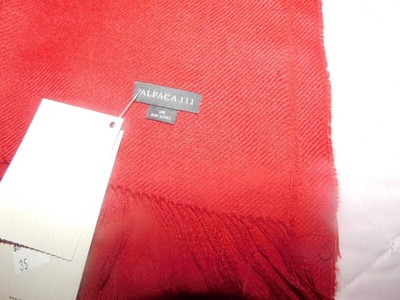 Alpaca III Scarf Red 100% Baby Alpaca With Fringe NWT Made In Peru
