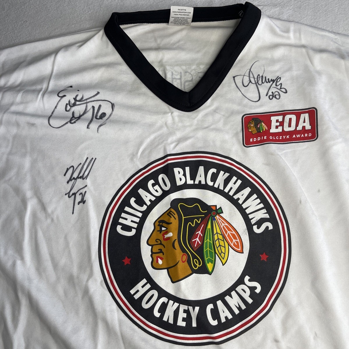 Autographs Eddie Olczyk Chicago Blackhawks Signed Jersey M Jamal