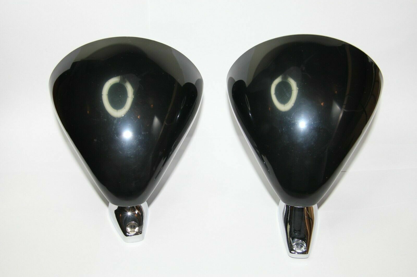 Classic Black Sport Wing Mirror Pair - Fits Sebring, Fiat Dino, Lotus Elan, Europa (with Gasket)
