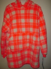 Cat  Jack Sleepwear Fleece Pullover Hoodie/Robe/Loungewear Hot Pink Plaid L/XL