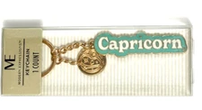 Capricorn Zodiac Keychain Metal and Enamel Modern Expressions 5".  NEW IN BOX